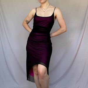Elegant Black and Purple Women's Dress